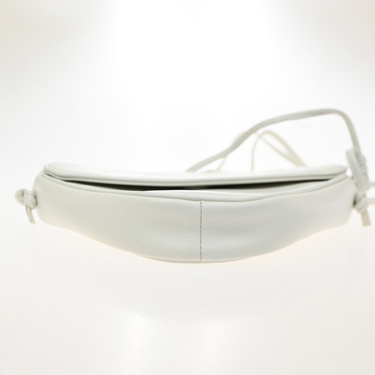Celine Triangle Leather, White, Leather, Shoulder Bag