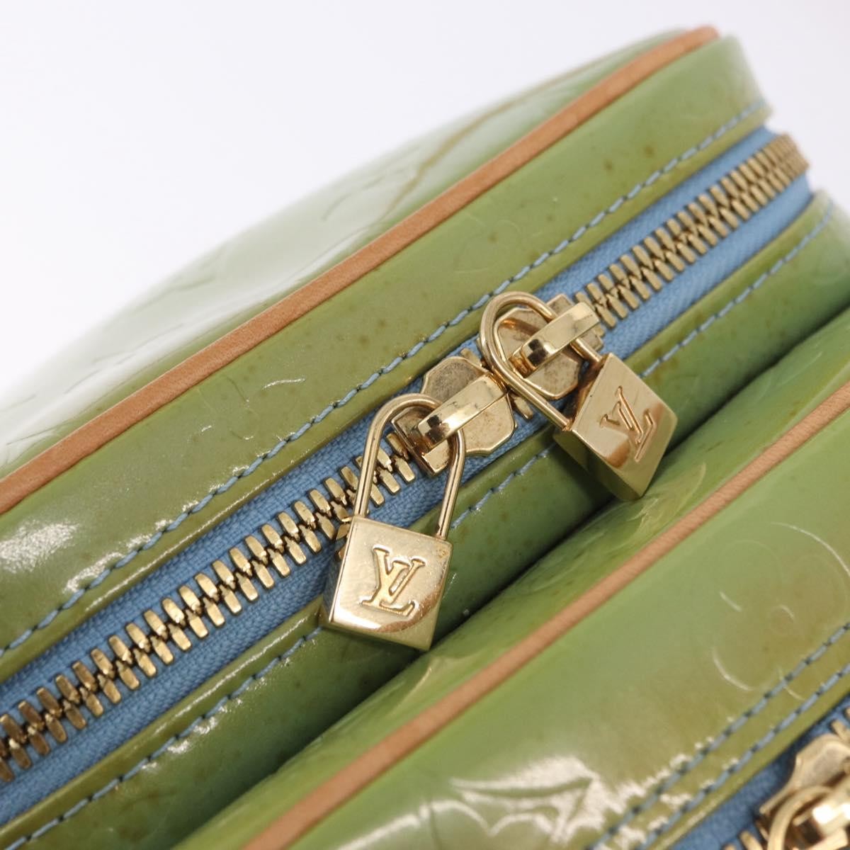 Louis Vuitton Wooster Monogram Vernis, Green, Patent Leather, Handbag