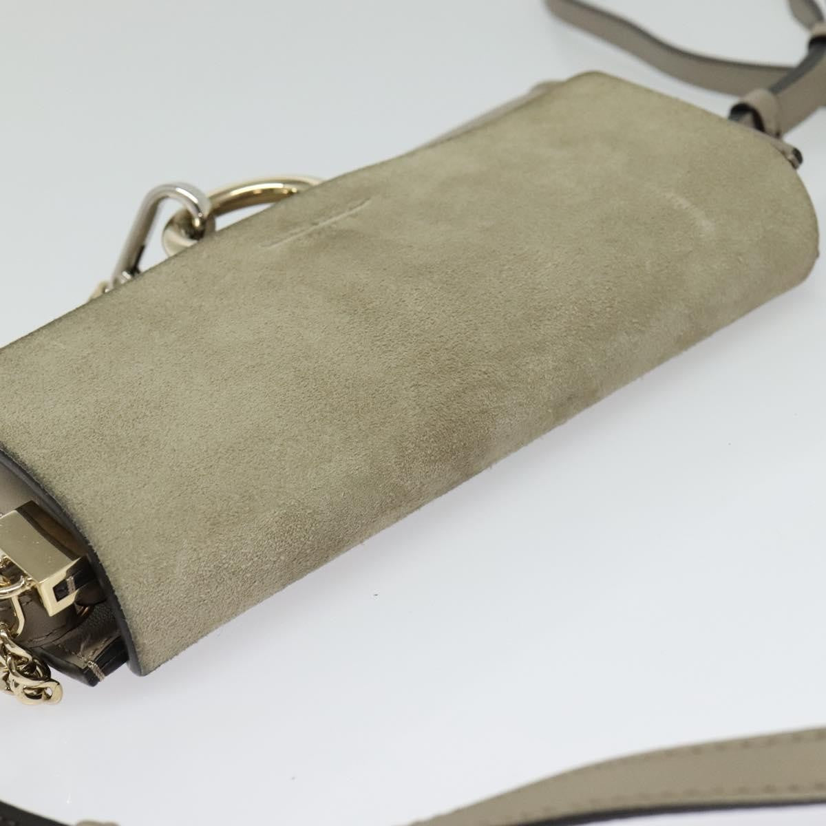 Chloe Faye Leather and Suede, Beige, Leather, Shoulder Bag