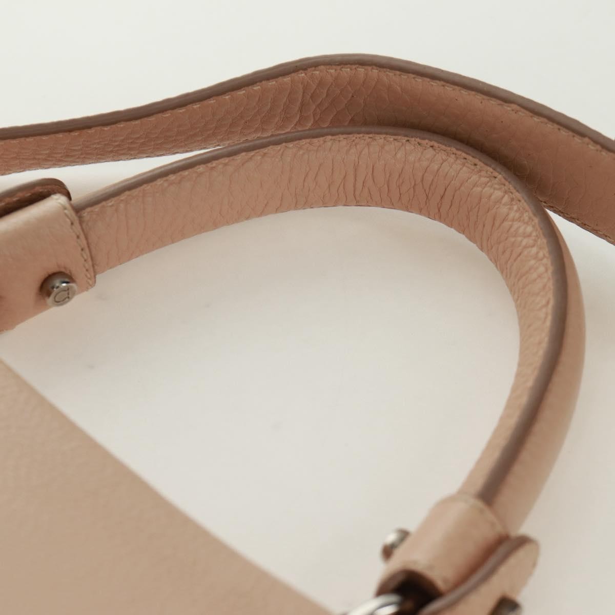Salvatore Ferragamo Sofia Satchel Grainy Leather, Beige, Leather, Handbag