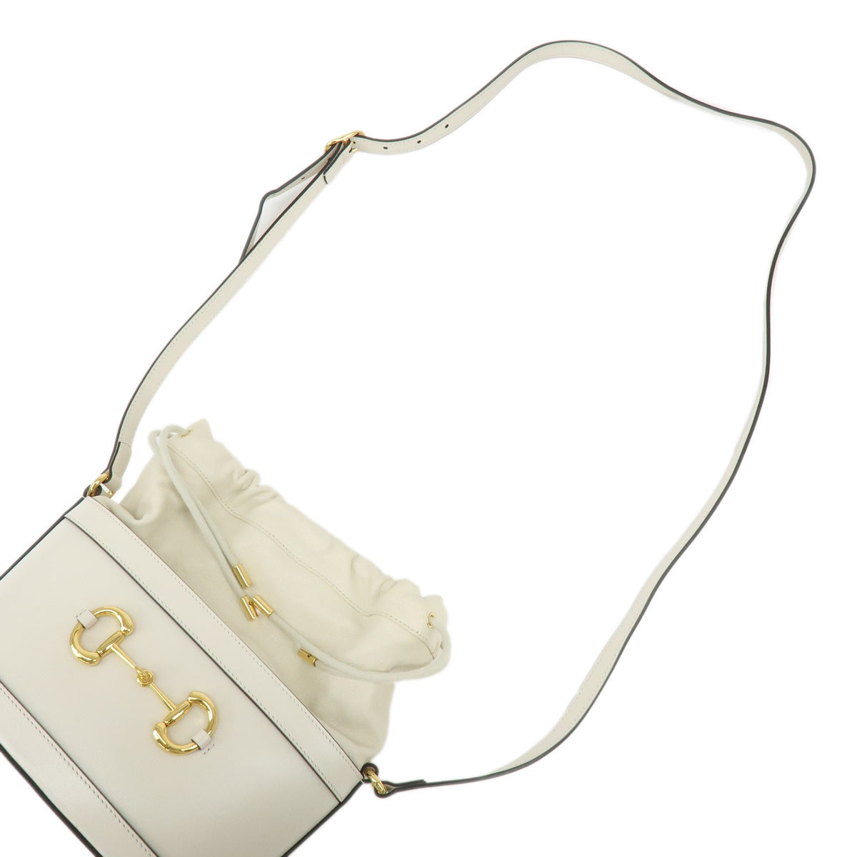 Gucci Horsebit 1955 Bucket Leather, Beige, Leather, Handbag