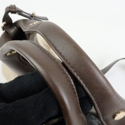 Bvlgari Chandra Hobo Canvas and Leather, Beige, Canvas, Shoulder Bag
