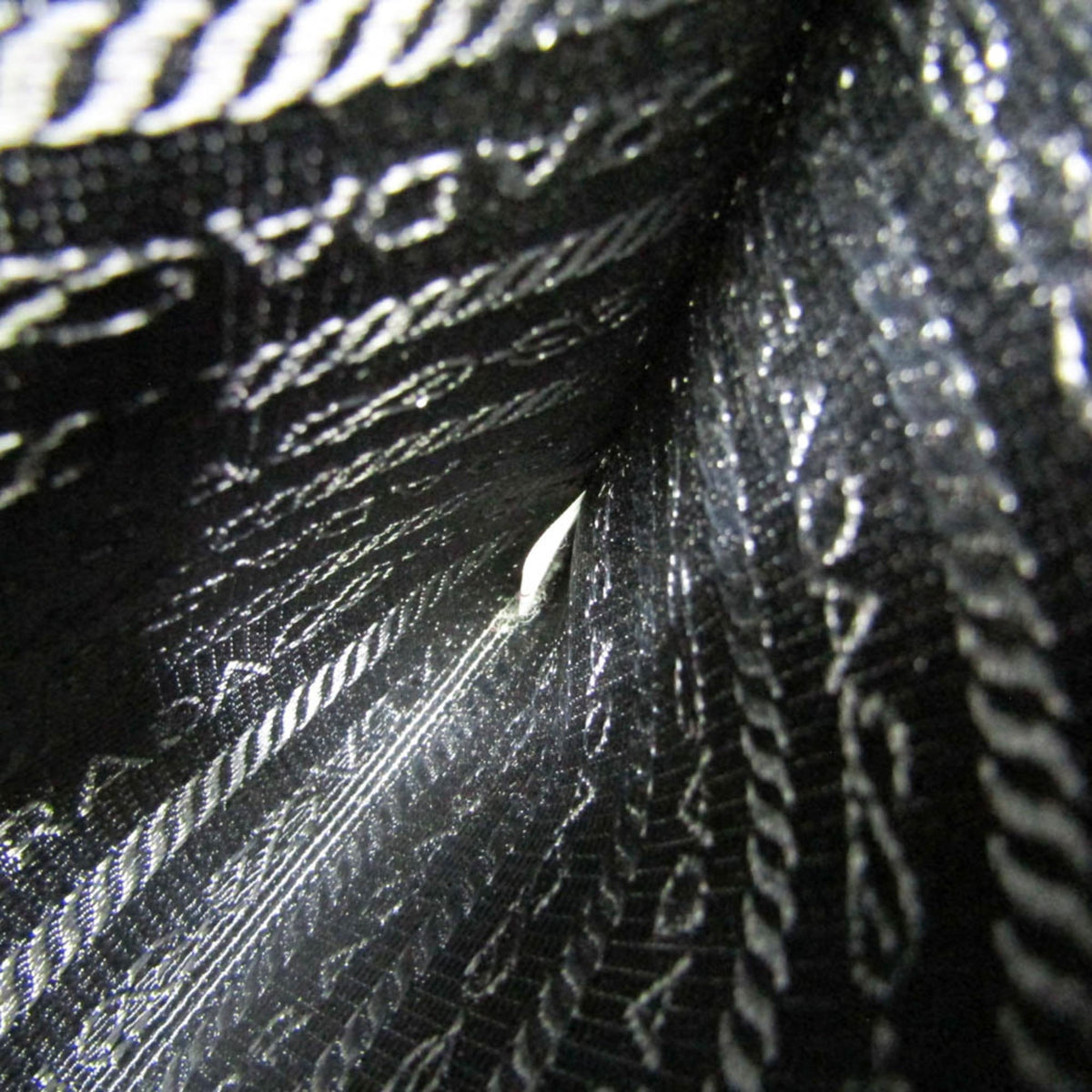 Prada Logo Open Sequined Mesh, Black, Mesh, Tote Bag