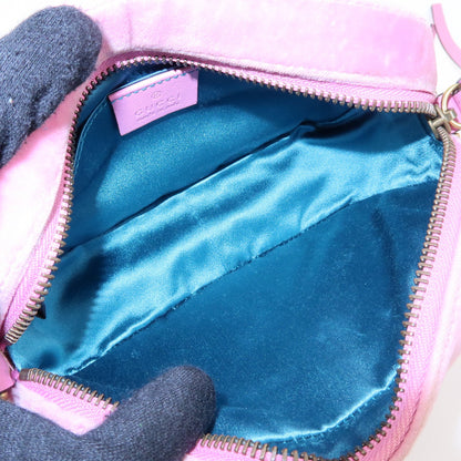 Gucci GG Marmont Crystal Embellished Matelasse Velvet, Pink, Velvet, Shoulder Bag