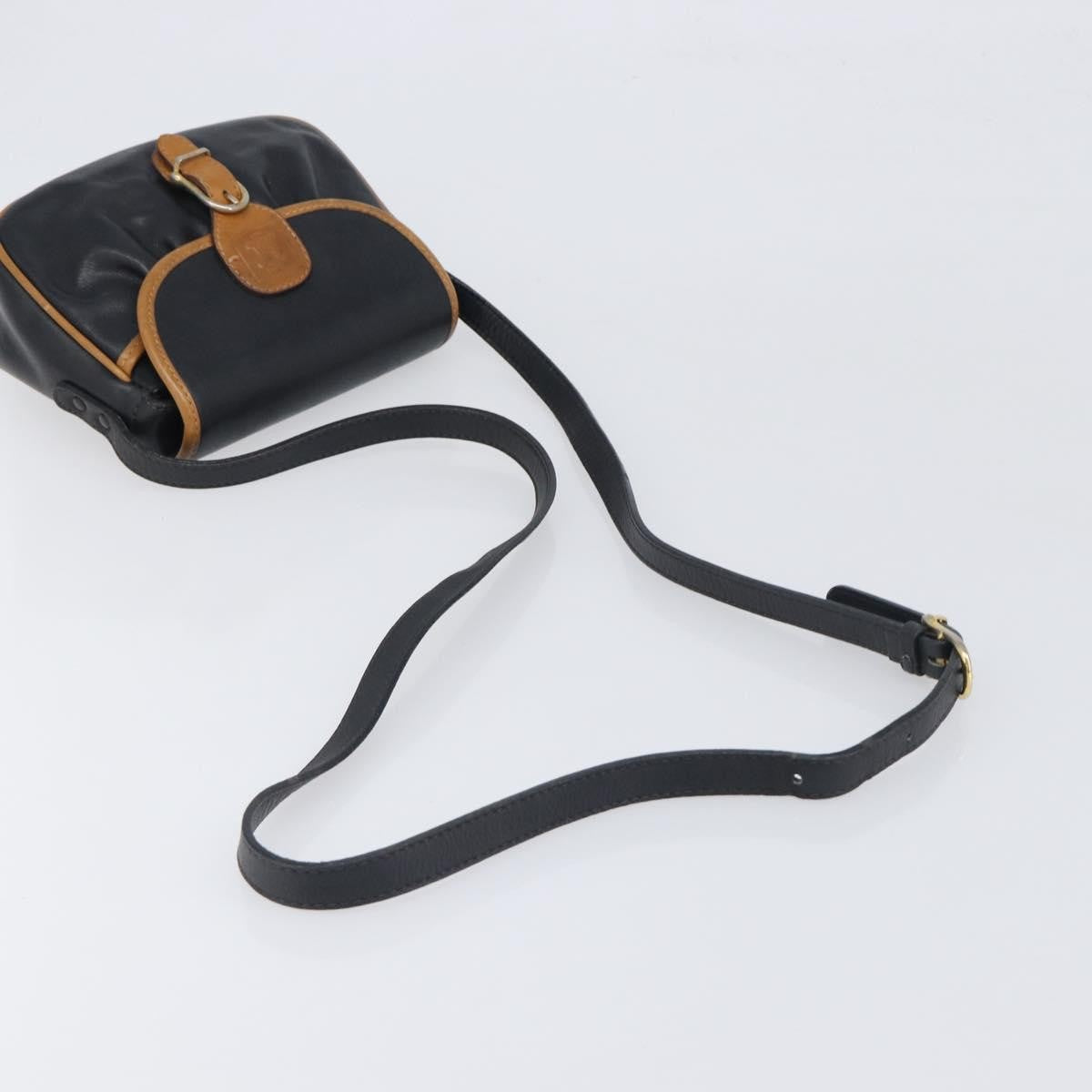 Celine Flap Shoulder Leather, Black, Leather, Shoulder Bag