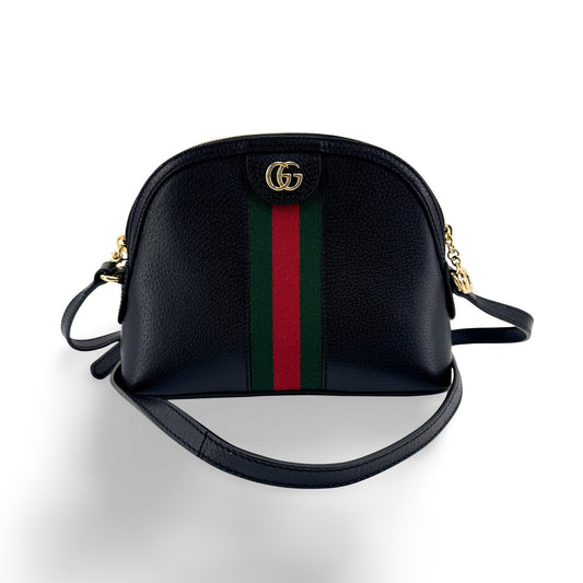 Gucci Ophidia Dome Leather, Black, Leather, Shoulder Bag