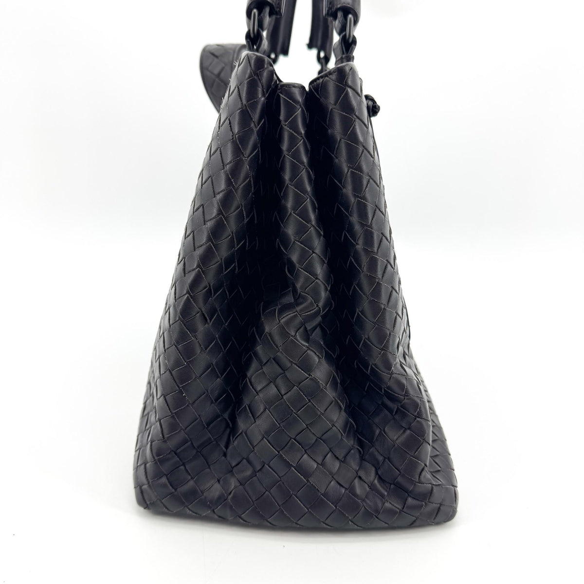 Bottega Veneta Capri Intrecciato Nappa, Black, Leather, Tote Bag
