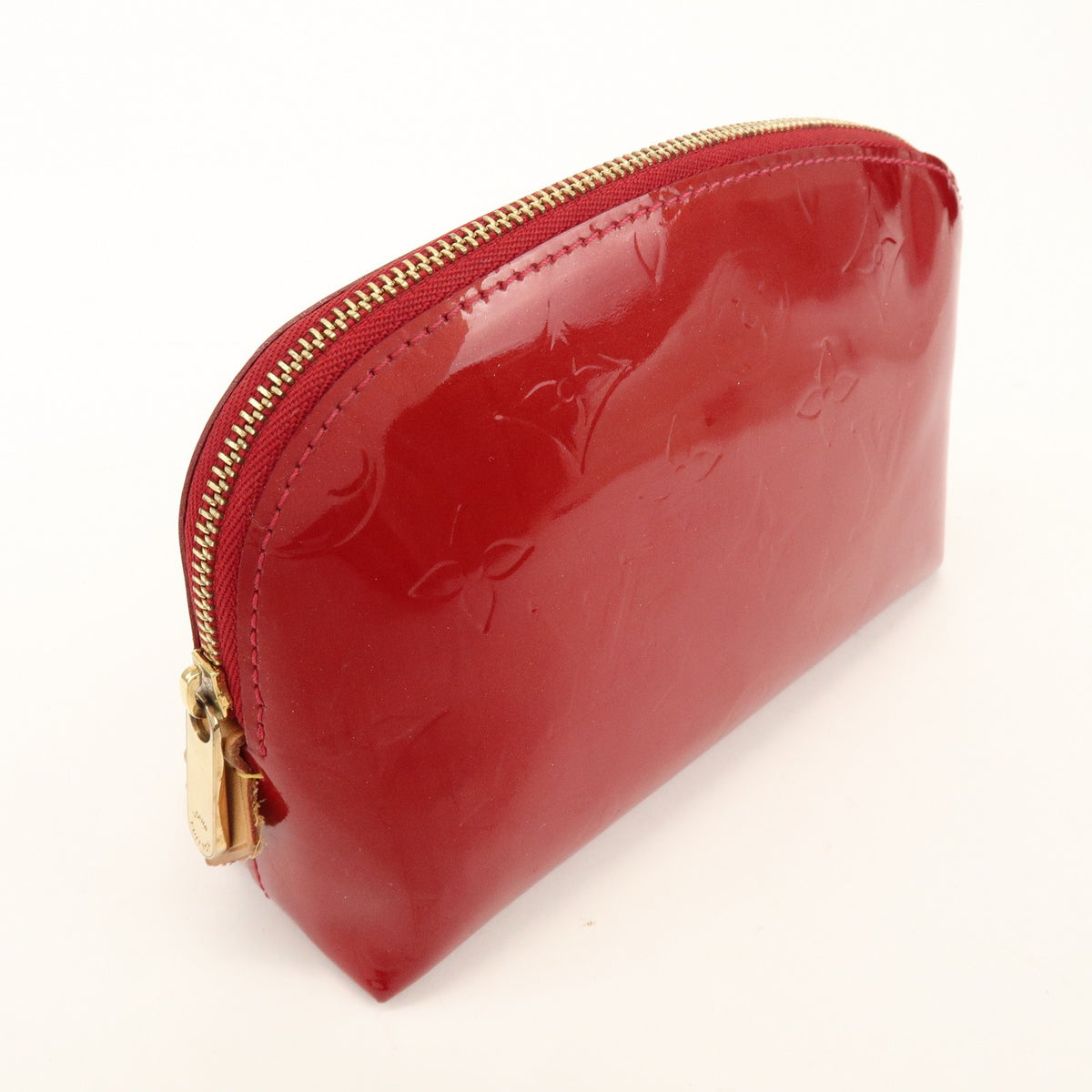 Louis Vuitton Cosmetic Monogram Vernis, Red, Patent Leather, Toiletry Case