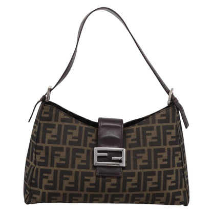 Fendi Mamma Baguette Shoulder Bag Zucca Canvas, Black, Canvas, Handbag