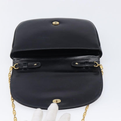 Celine Flap Shoulder Leather, Black, Leather, Shoulder Bag