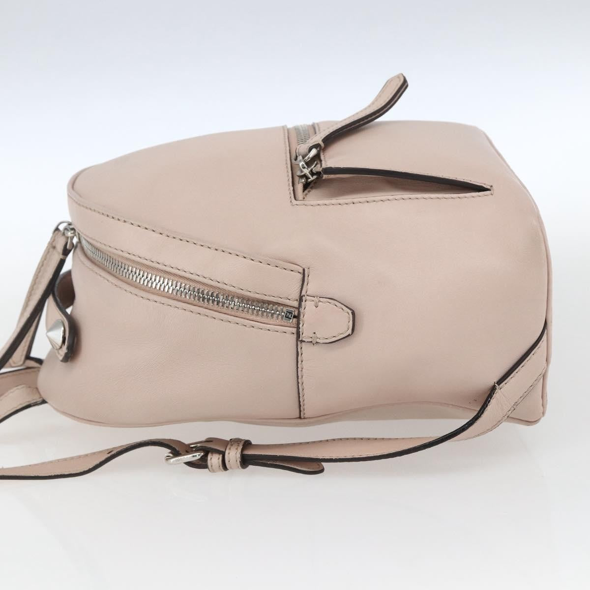 Fendi By The Way Leather, Beige, Leather, Backpack