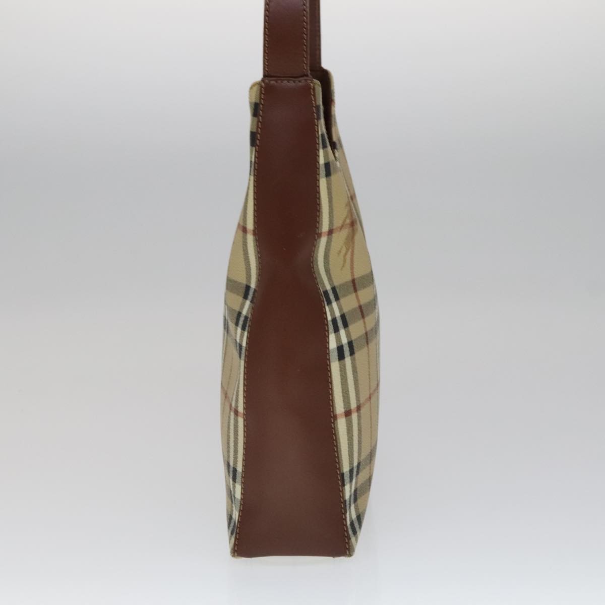 Burberry Shoulder Haymarket Coated Canvas, Beige, PVC, Shoulder bag