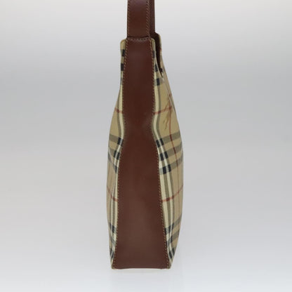 Burberry Shoulder Haymarket Coated Canvas, Beige, PVC, Shoulder bag