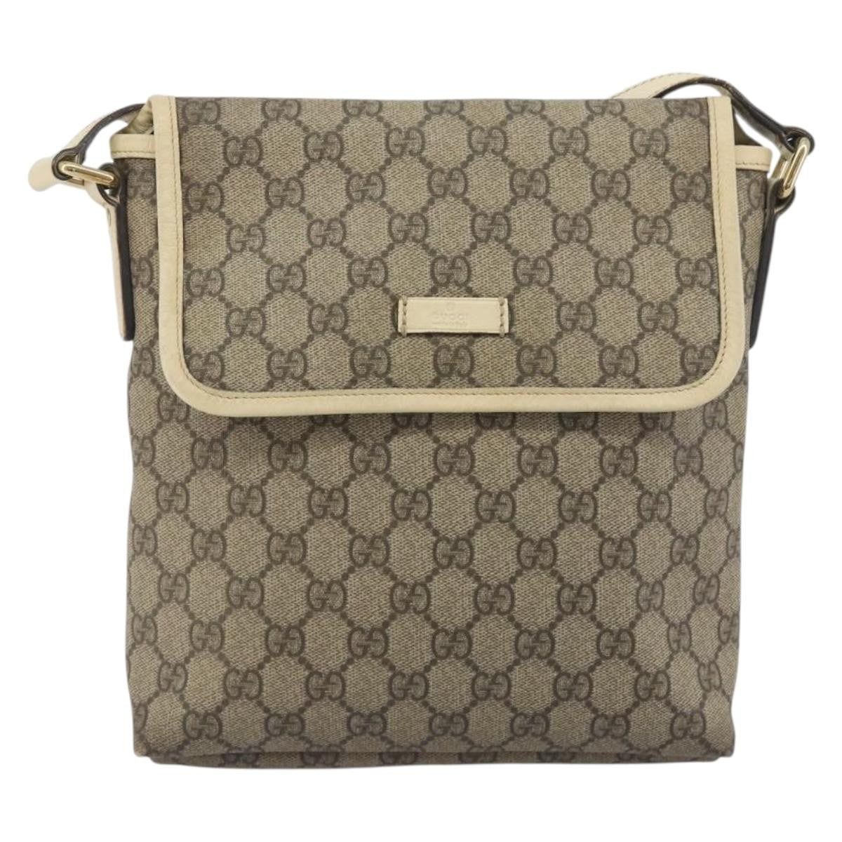 Gucci Flap Messenger GG Coated Canvas, Beige, Canvas, Shoulder Bag