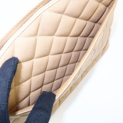 Chanel Medallion Quilted Lambskin, Beige, Calfskin, Tote Bag