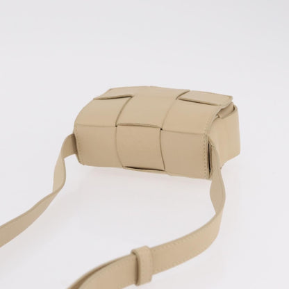 Bottega Veneta Cassette Maxi Intrecciato Leather, Beige, Leather, Crossbody Bag