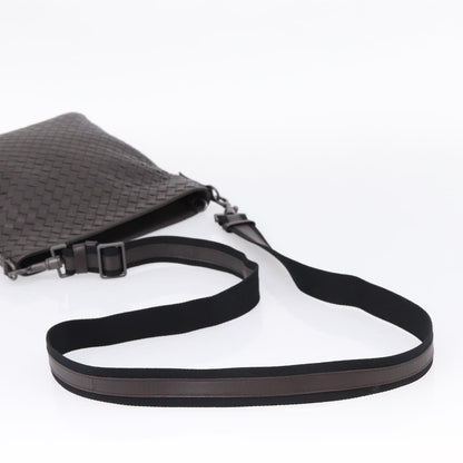 Bottega Veneta Flat Messenger Intrecciato Nappa, Brown, Leather, Handbag