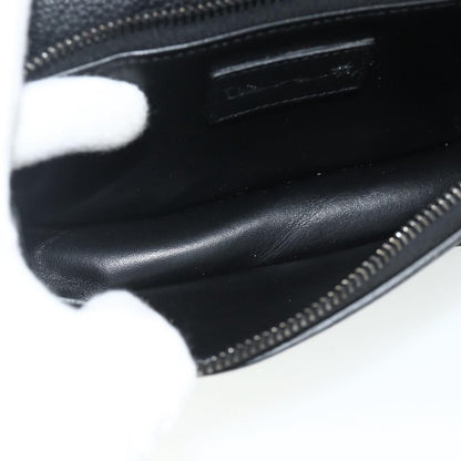 Christian Dior Saddle Pouch Belt Leather, Black, Leather, Clutch