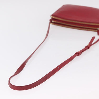 Celine Trio Leather, Red, Leather, Crossbody Bag