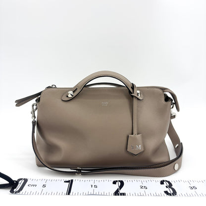 Fendi By The Way Satchel Calfskin, Beige, Leather, Handbag