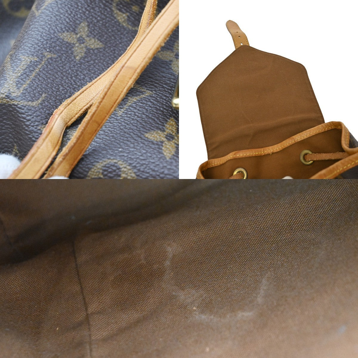 Louis Vuitton Vintage Montsouris Monogram Canvas, Brown, Canvas, Backpack