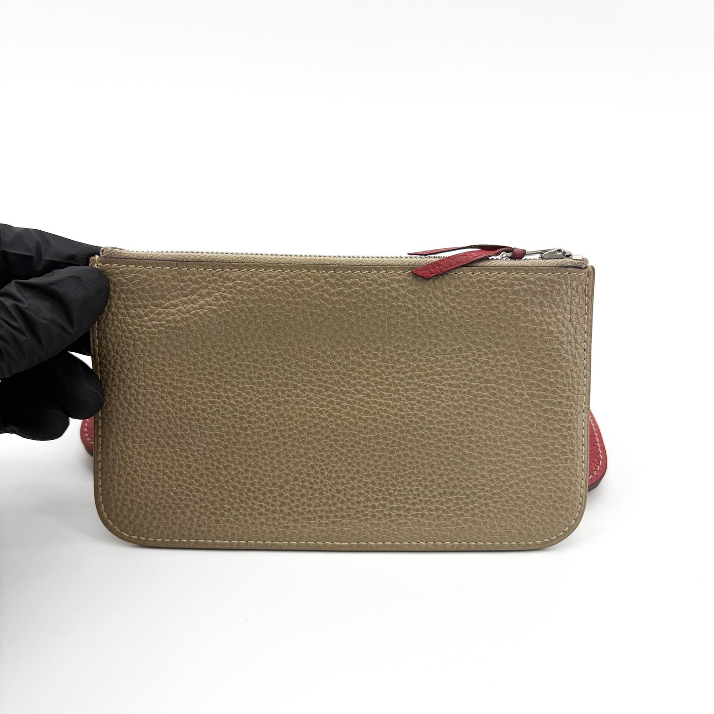 Hermes Bicolor Dogon Duo Combined Leather, Red, Leather, Wallet