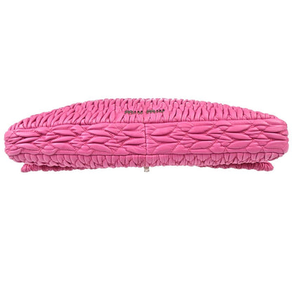 Miu Miu Crystal Clutch Matelasse Leather, Pink, Leather, Handbag