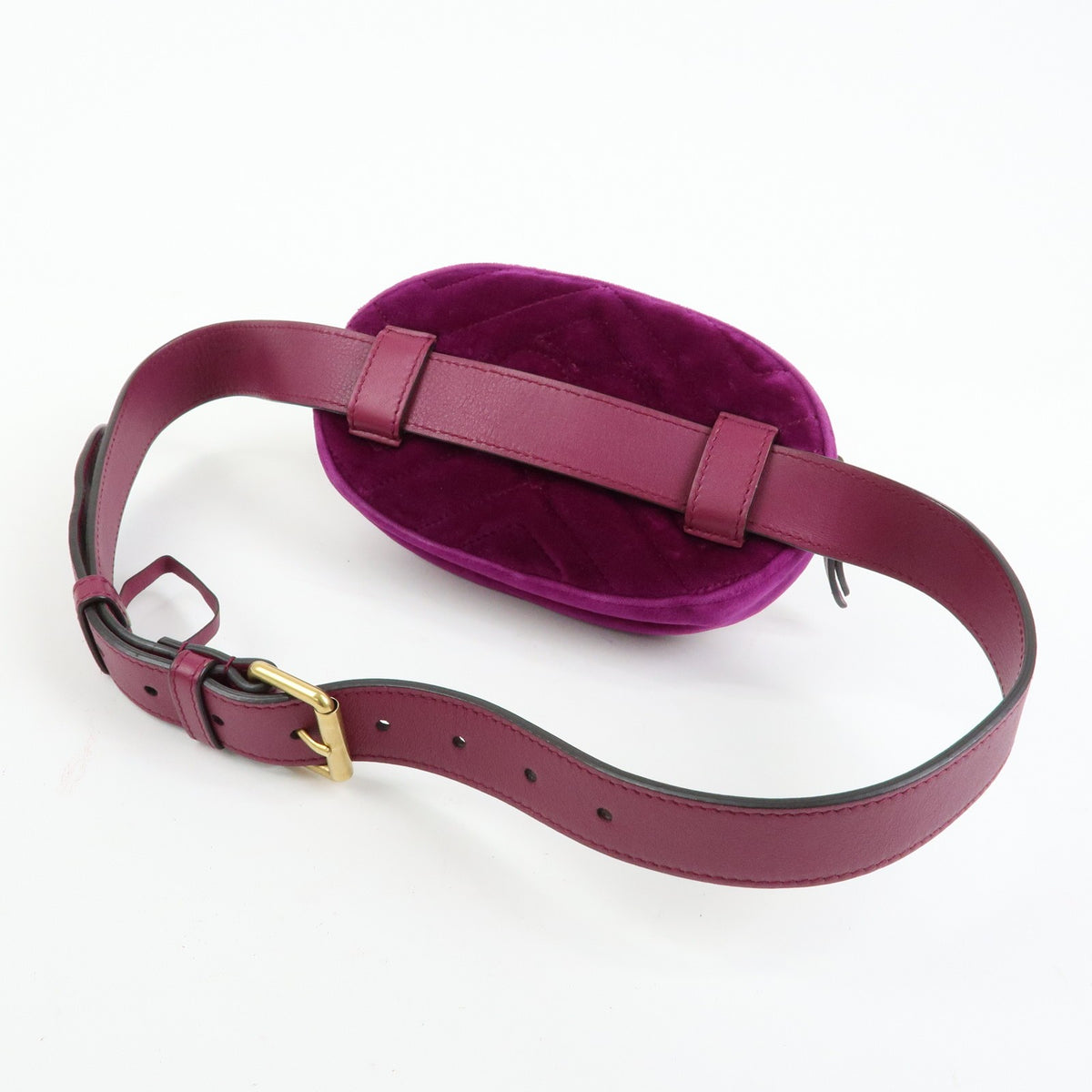 Gucci GG Marmont Belt Matelasse Velvet, Purple, Velvet, Handbag