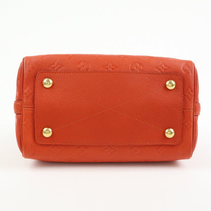 Louis Vuitton Speedy Bandouliere Monogram Empreinte Leather, Orange, Leather, Handbag