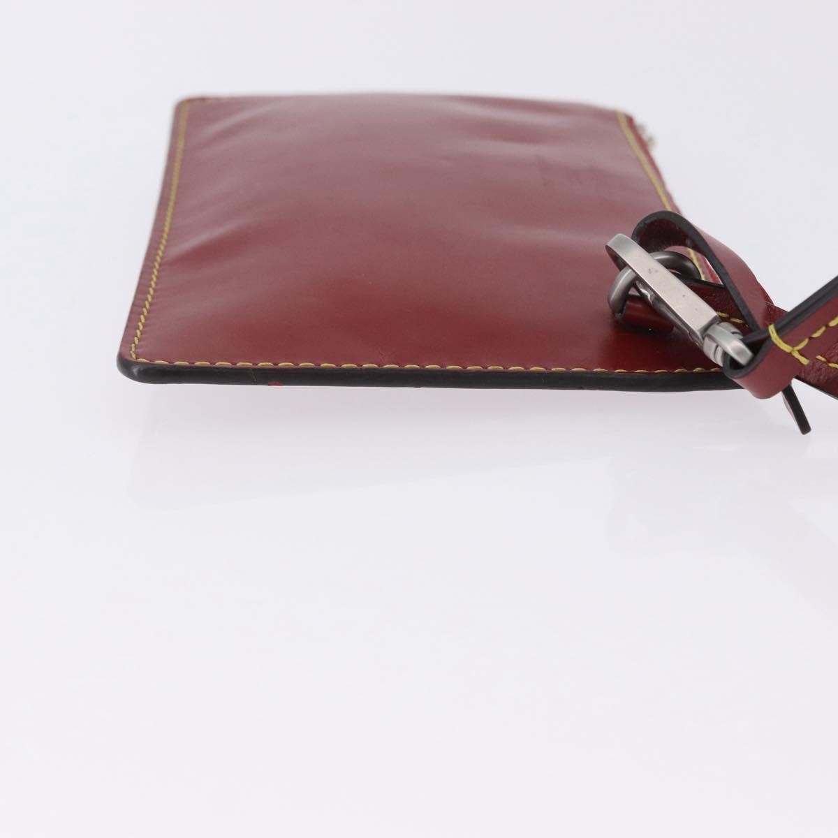 Louis Vuitton Neverfull Leather, Red, Leather, Clutch