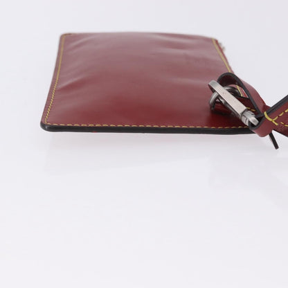 Louis Vuitton Neverfull Leather, Red, Leather, Clutch