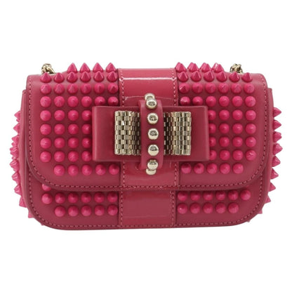 Christian Louboutin Sweet Charity Spiked Leather, Pink, Leather, Crossbody Bag