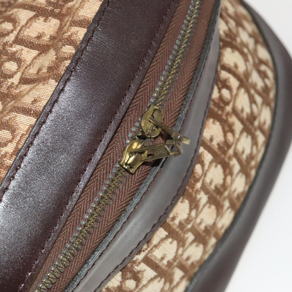 Christian Dior Vintage Trotter Street Chic Pocket Hobo Diorissimo Canvas, Brown, Canvas, Shoulder Bag