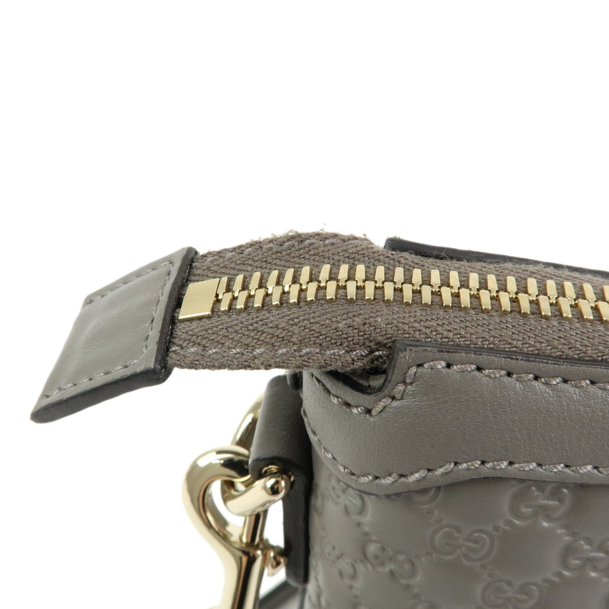 Gucci Margaux Microguccissima Leather, Gray, Leather, Tote Bag