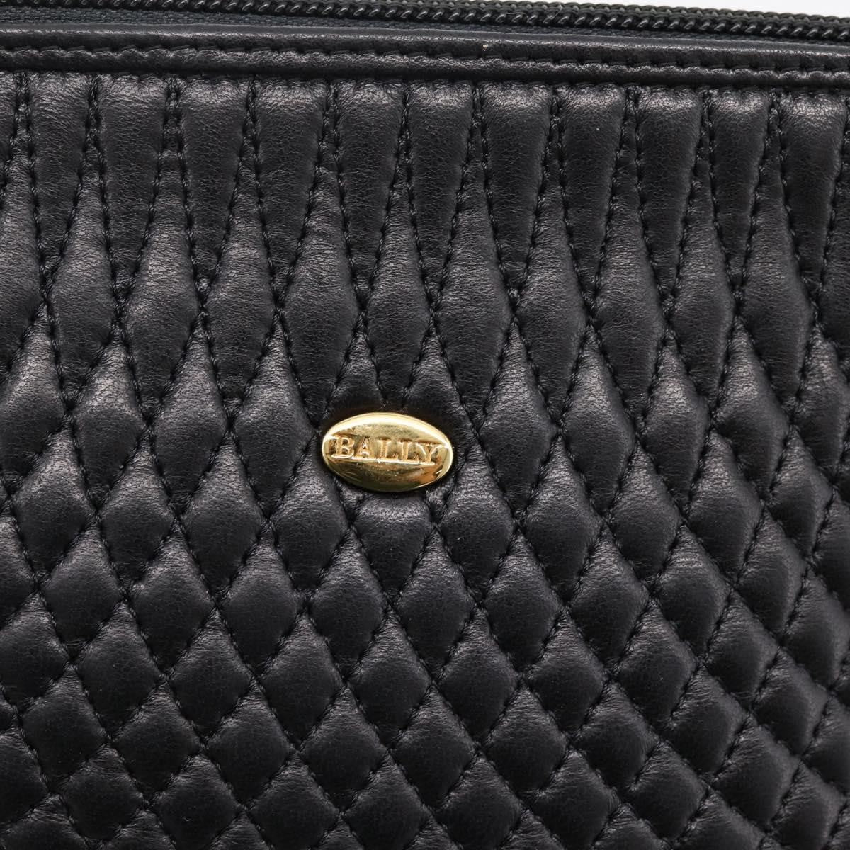 Bally Vintage Chain Quilted Leather, Black, Leather, Shoulder Bag