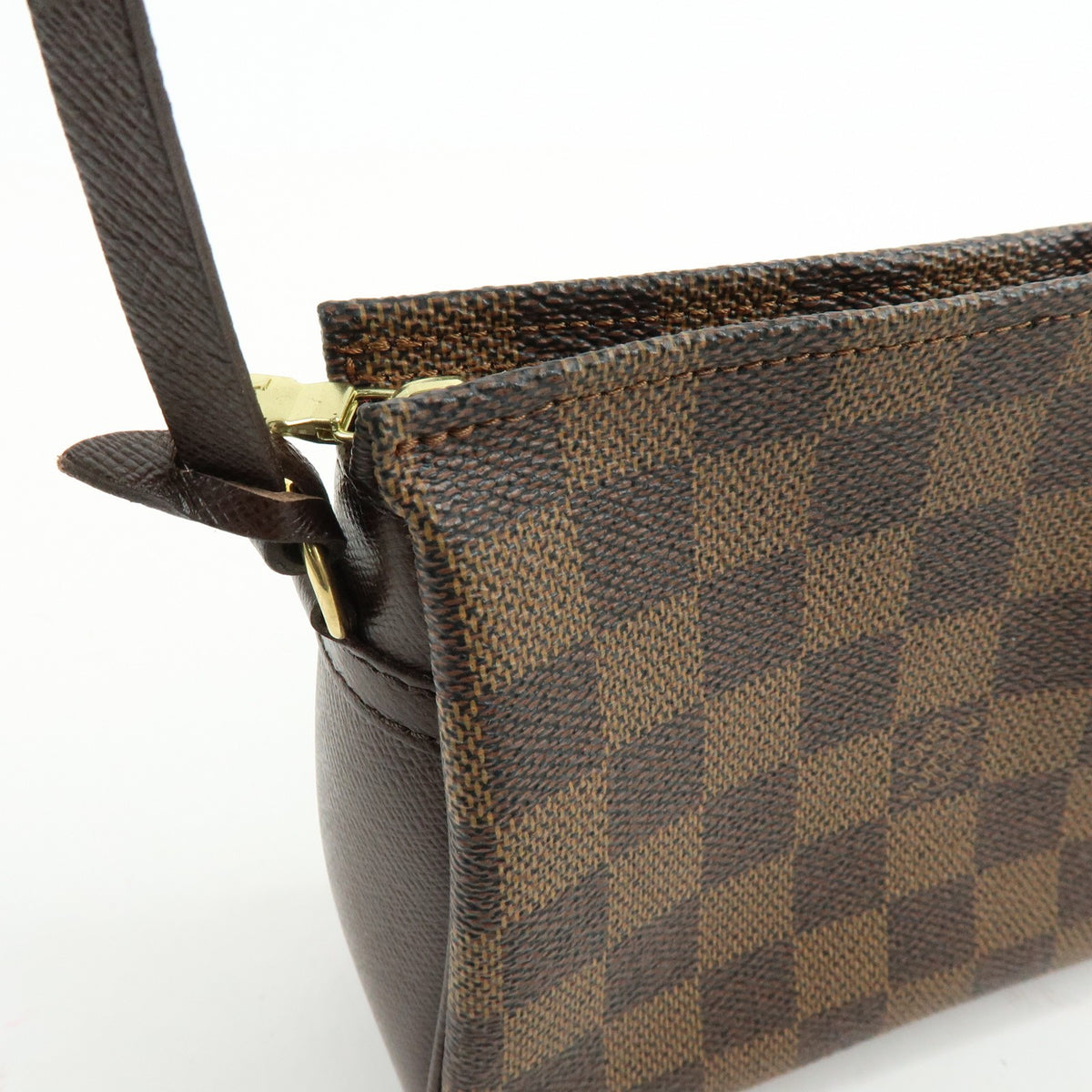 Louis Vuitton Trousse Make Up Damier, Brown, Canvas, Clutch