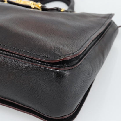 Miu Miu Madras Convertible Lock Leather, Black, Leather, Tote Bag