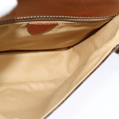 Celine Vintage Macadam Canvas and Leather, Brown, Canvas, Shoulder Bag