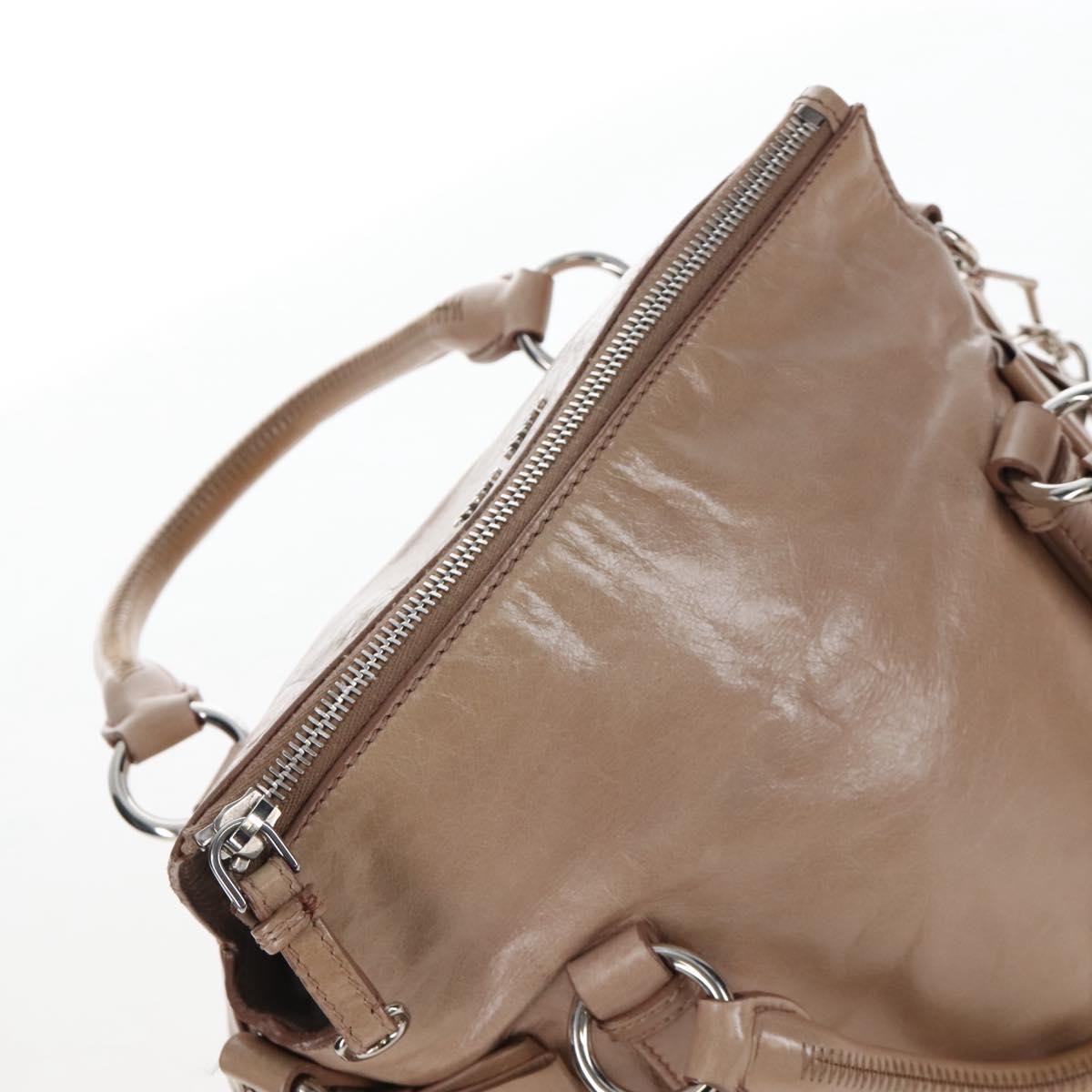 Miu Miu Bow Satchel Cervo Leather, Beige, Leather, Handbag