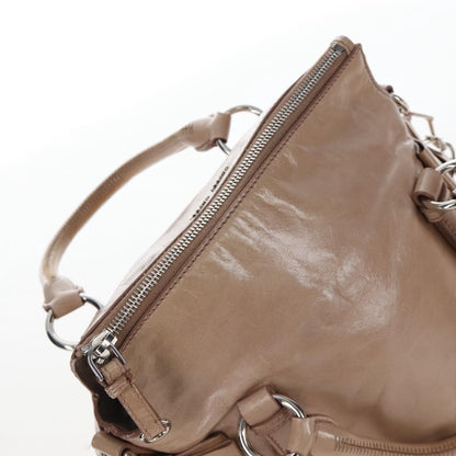 Miu Miu Bow Satchel Cervo Leather, Beige, Leather, Handbag