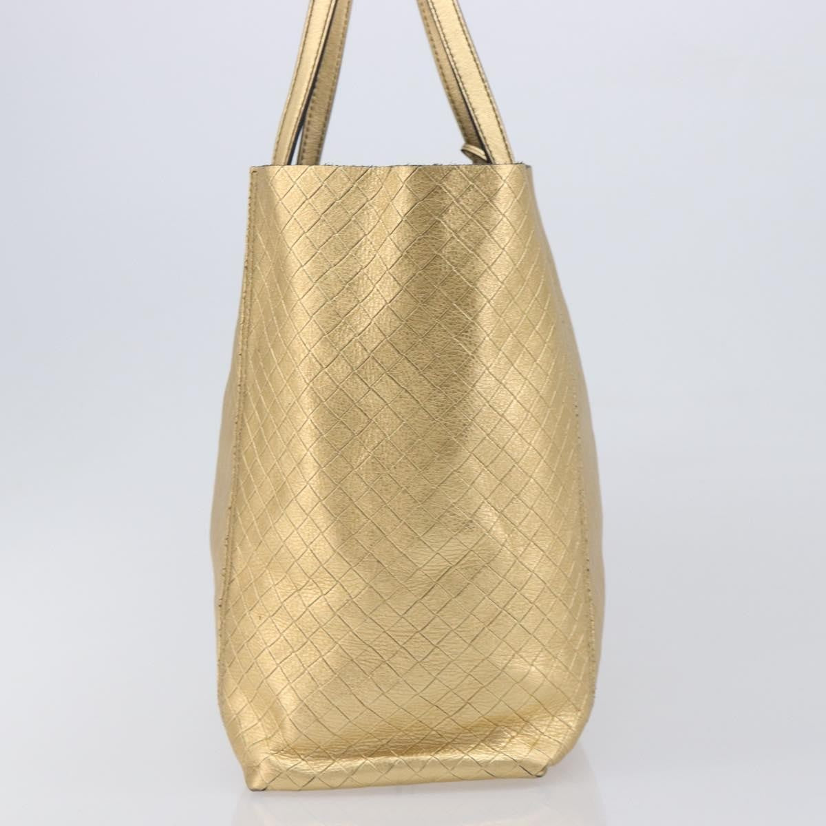 Bottega Veneta Intrecciomirage Leather, Gold, Leather, Tote Bag