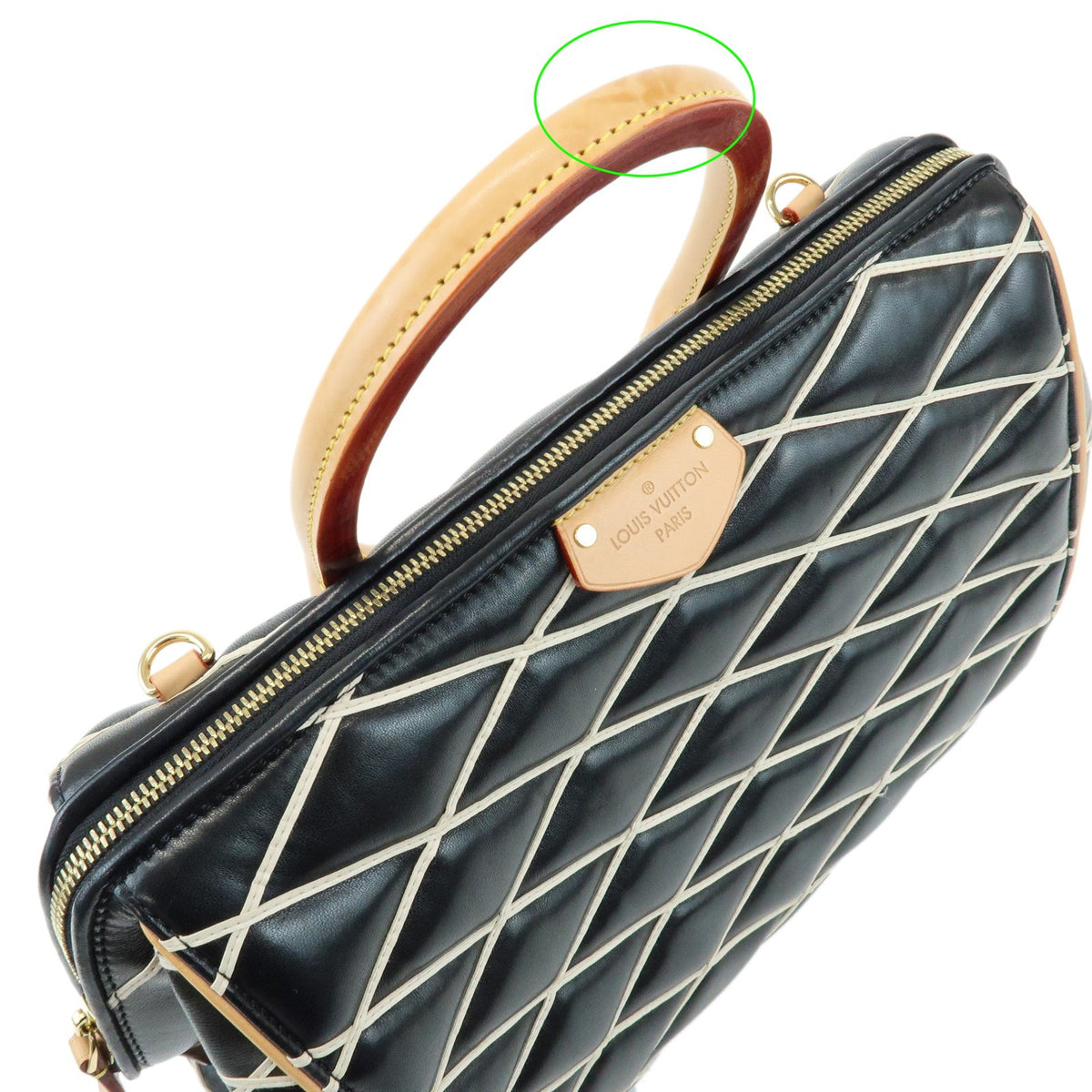 Louis Vuitton Doc Malletage Leather, Black, Leather, Handbag