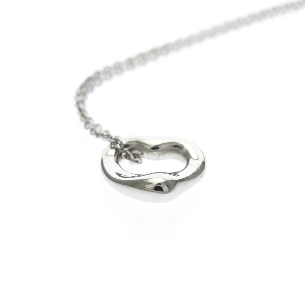 Tiffany & Co. Elsa Peretti Open Heart Pendant Platinum, Silver, Platinum, Necklace