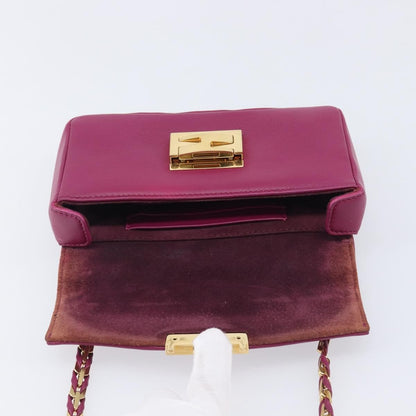 Fendi Be Baguette Flap Leather, Pink, Leather, Handbag