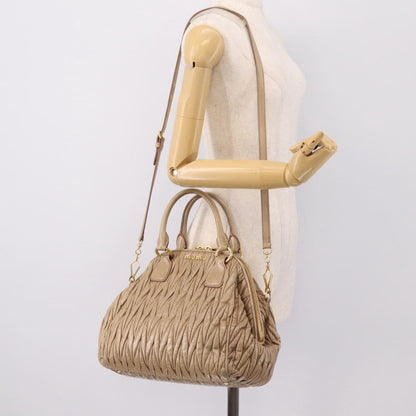 Miu Miu Convertible Dome Satchel Matelasse Leather, Beige, Leather, Handbag