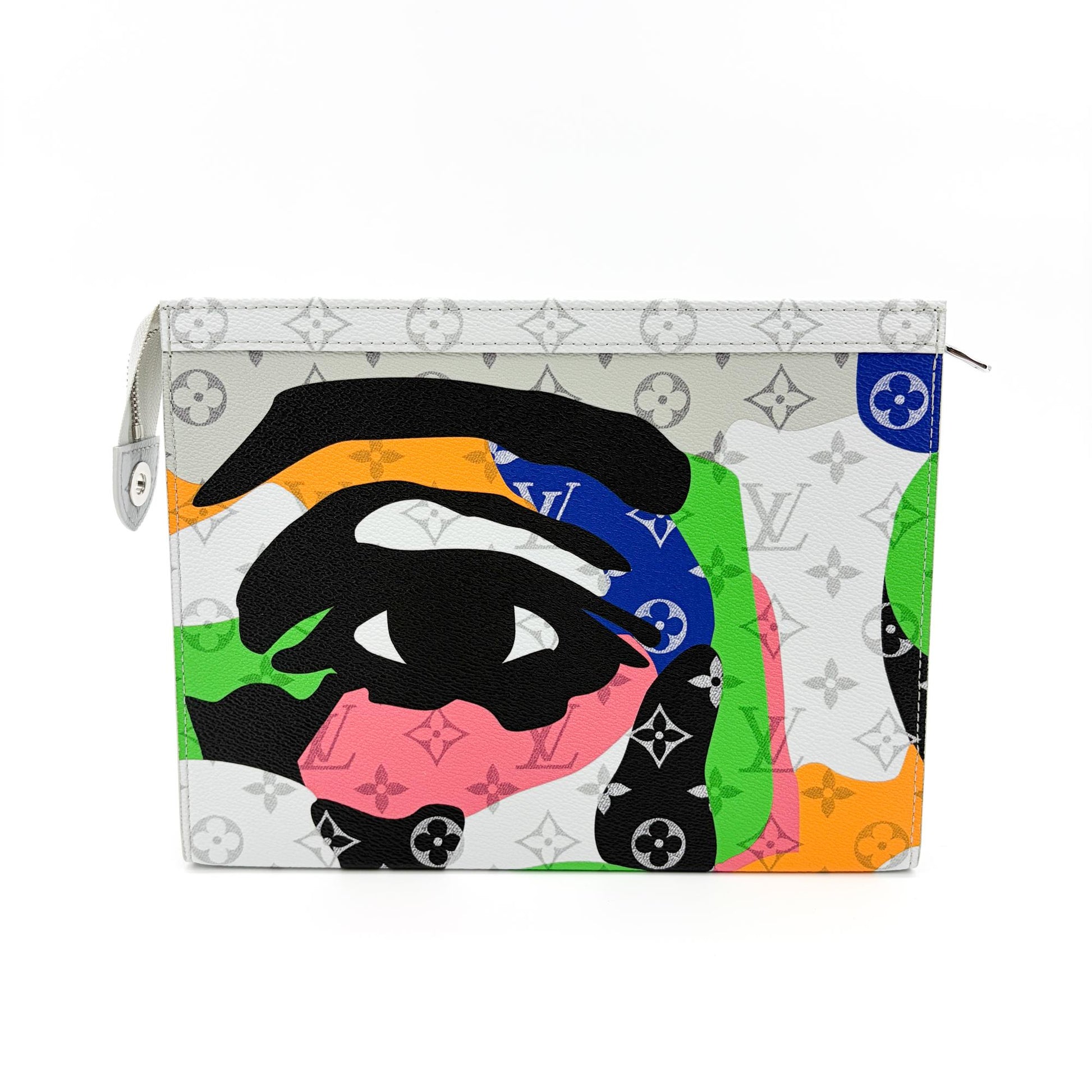 Louis Vuitton Pochette Voyage Limited Edition Gradient Damier Stripes, Multicolour, Canvas, Clutch