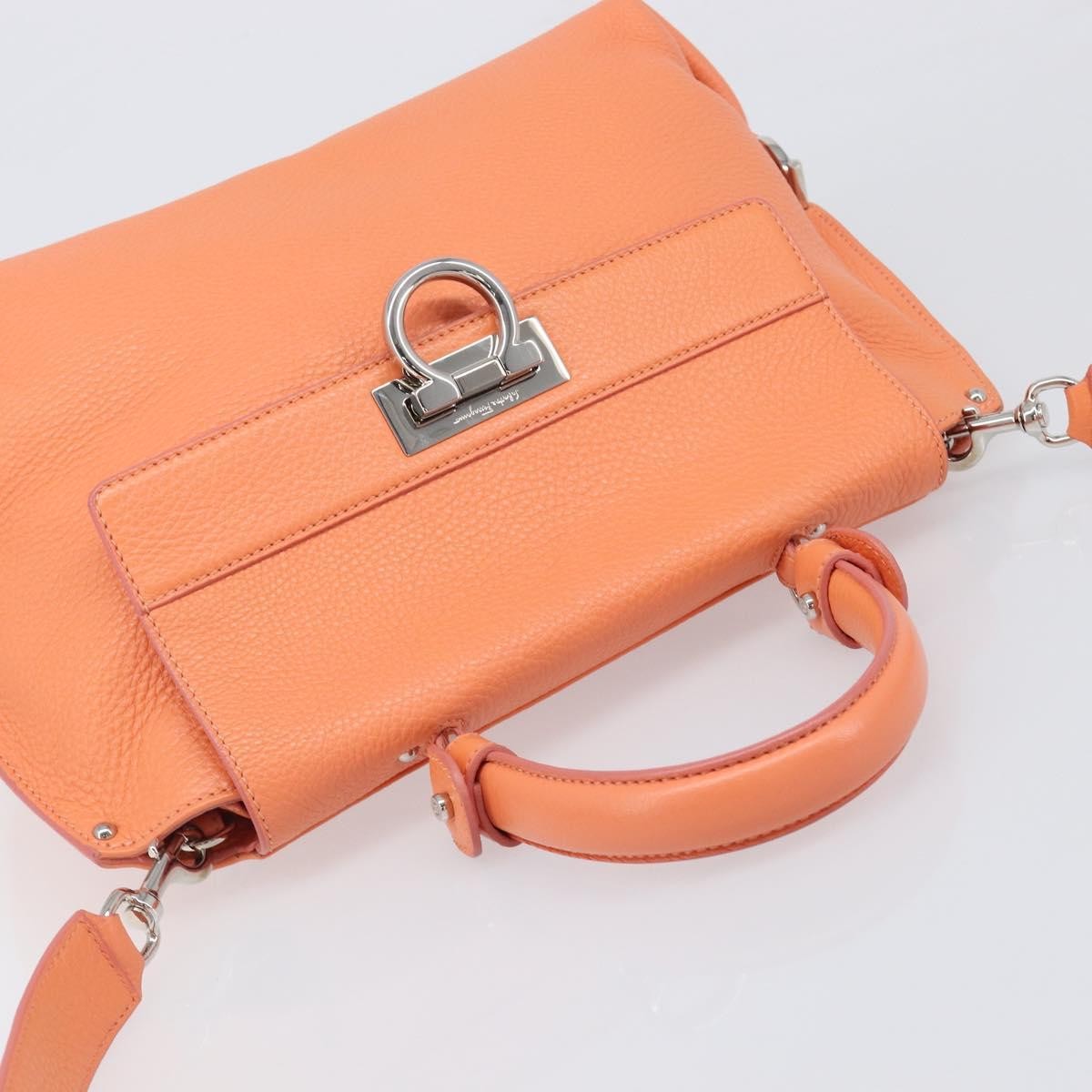 Salvatore Ferragamo Sofia Satchel Leather, Orange, Leather, Handbag