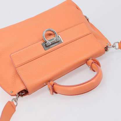 Salvatore Ferragamo Sofia Satchel Leather, Orange, Leather, Handbag