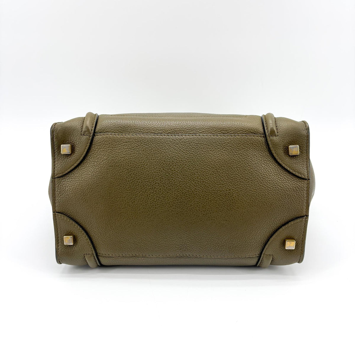 Celine Luggage Smooth Leather, Khaki, Leather, Handbag