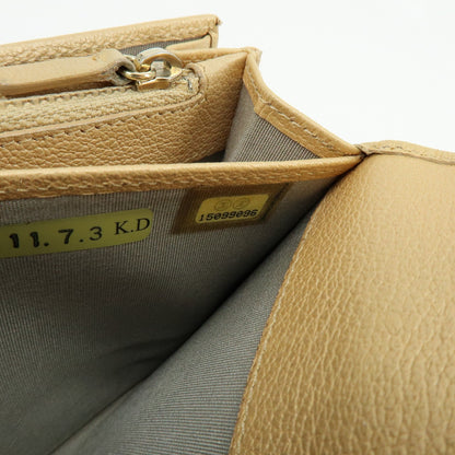 Chanel Camellia Flap Leather, Beige, Calfskin, Wallet